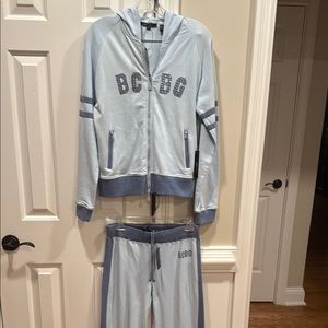 NWT BCBG Light Blue Hoodie Tracksuit Y2K Vintage Hoodie L Pants M